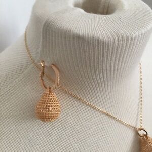 24K Dubai Gold Plated Necklace and Earrings  Set . $45